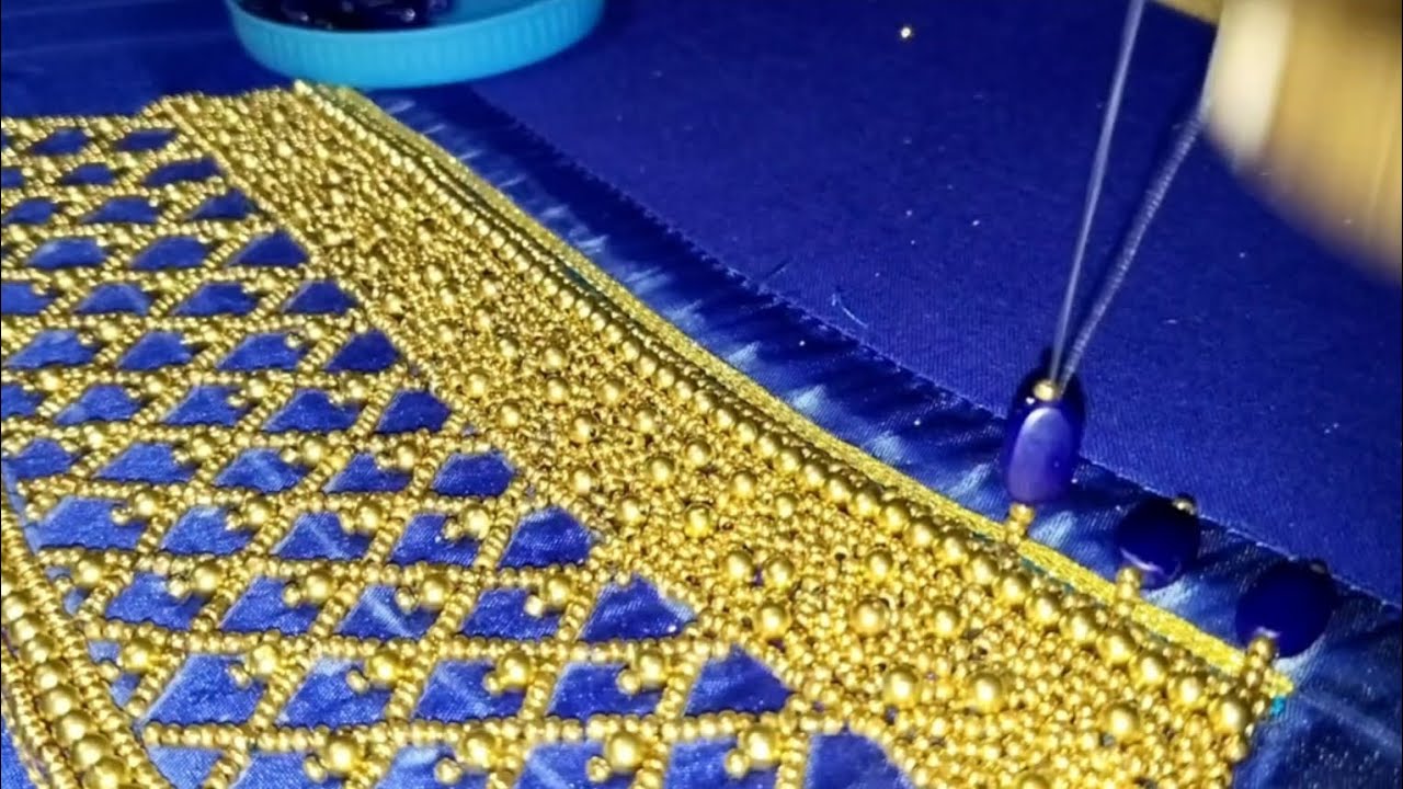 Tablet beads hanging for aari work blouse/aari work for beginners