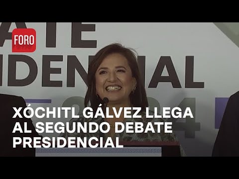 Xóchitl Gálvez, candidata de ‘Fuerza y Corazón por México’, llega para segundo debate presidencial