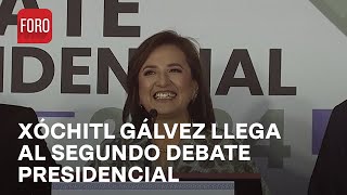 Xóchitl Gálvez, candidata de ‘Fuerza y Corazón por México’, llega para segundo debate presidencial