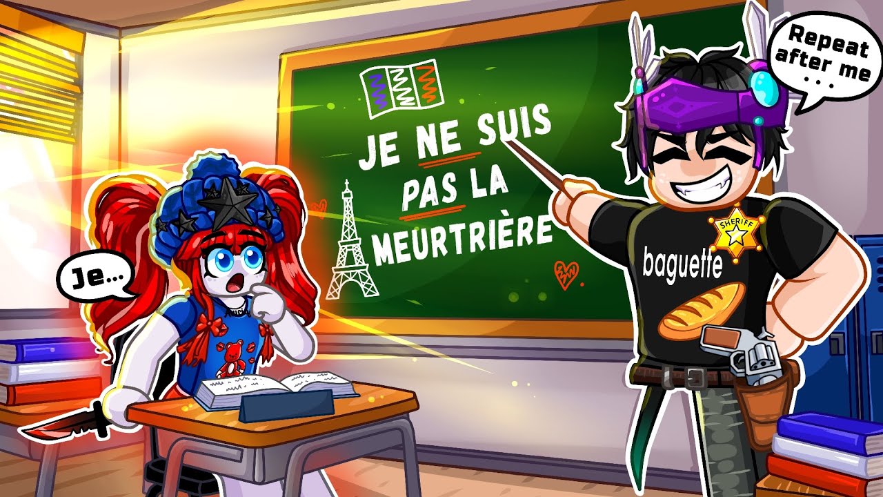 Learning FRENCH to AUICIQ on Murder Mystery 2😎 (FUNNY MOMENT) 