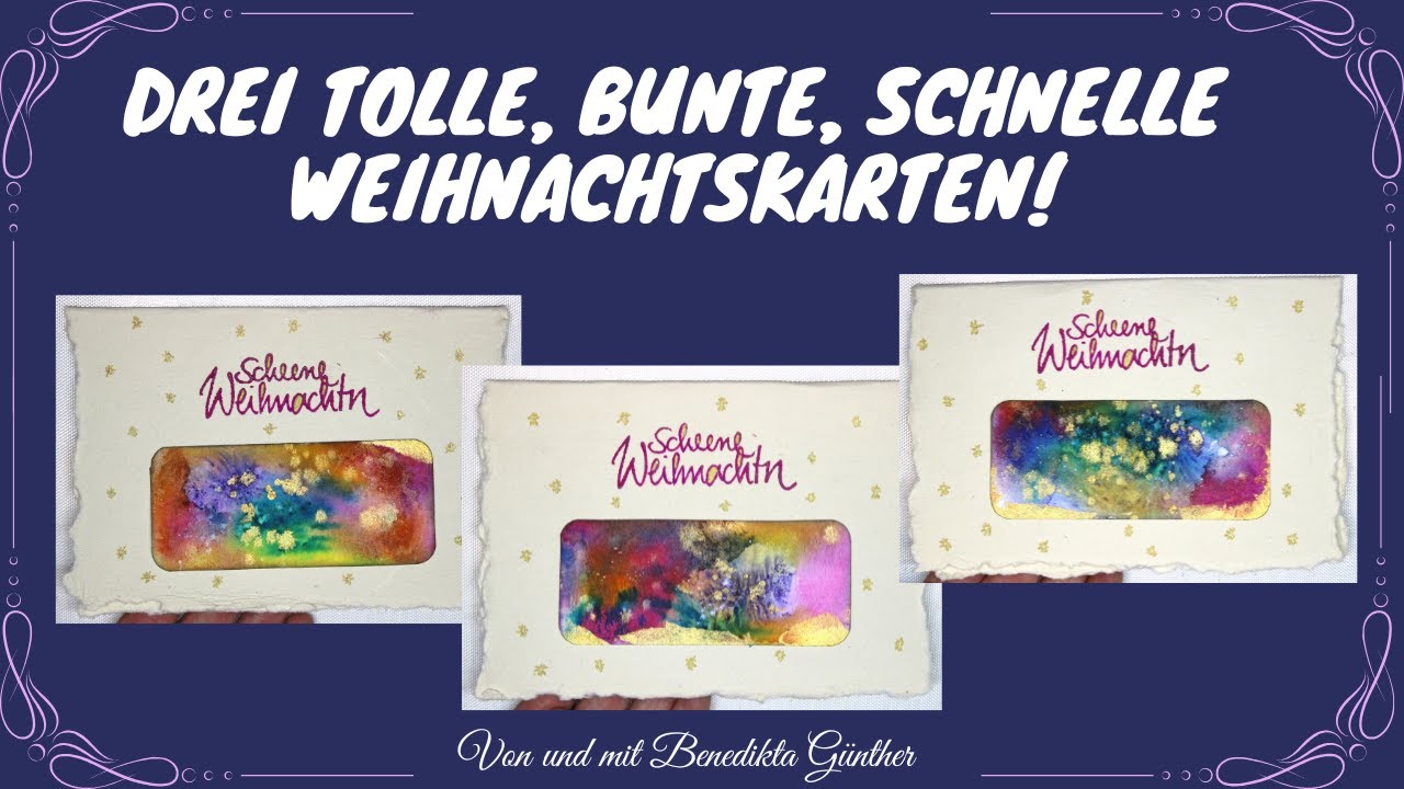 Drei tolle, bunte, schnelle Weihnachtskarten!