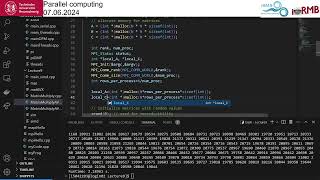 Parallel Computing Exercise 9b: Matrix multplication with MPI (solution)