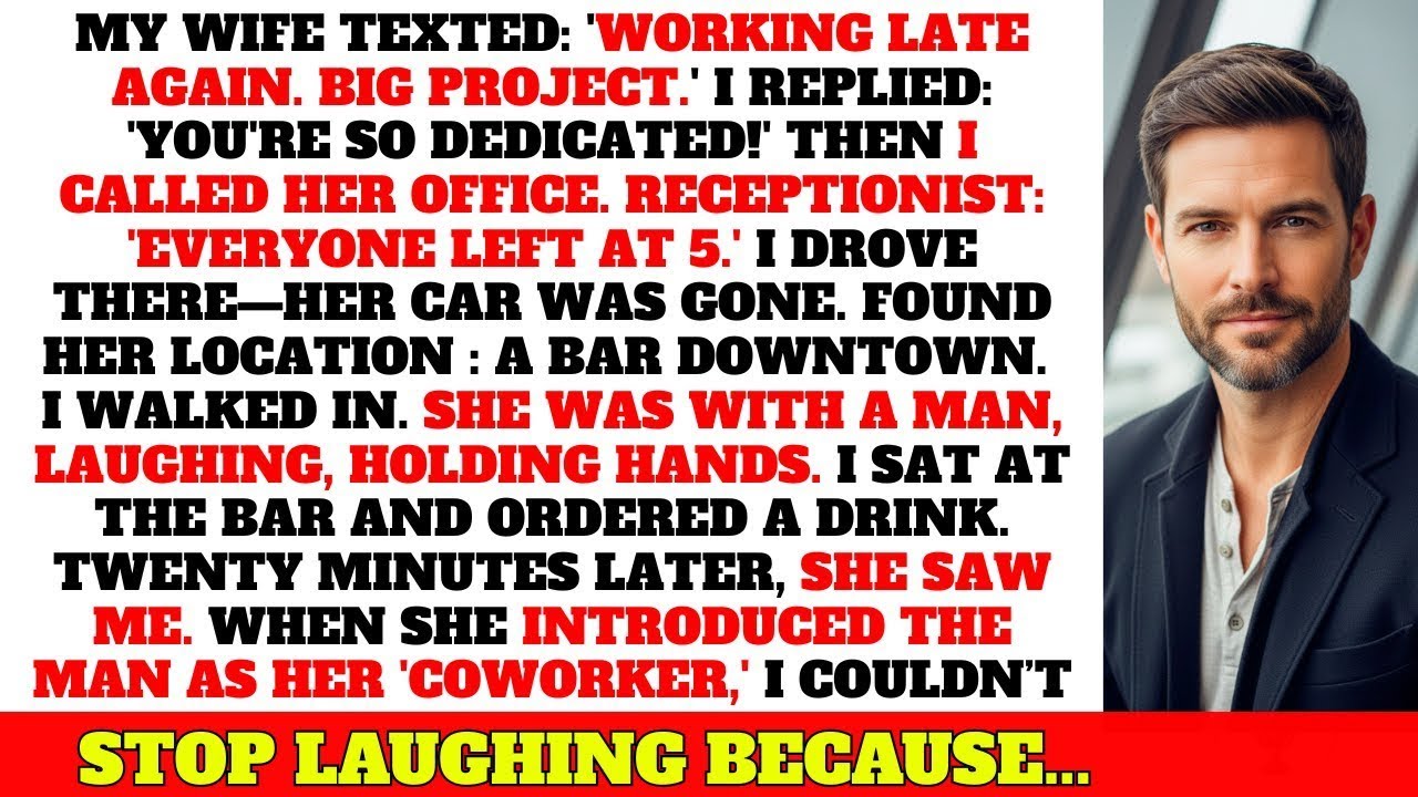 Wife: 'Working Late.'—Her Office Was Closed, Found Her at Bar With a Man Holding Hands...