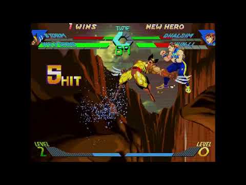 X-Men vs. Street Fighter - Storm, Wolverine vs. Dhalsim, Chun-Li