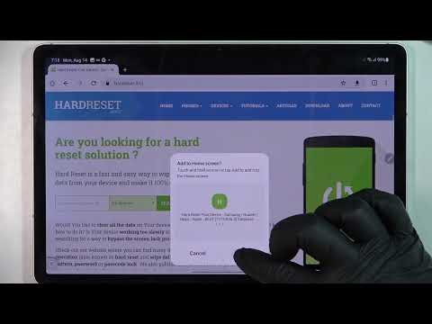 Samsung Galaxy Tab S9 - Come aggiungere l'icona di una scorciatoia per un sito web