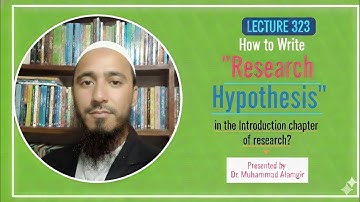 How to write "Research Hypothesis" in the introduction chapter of research
