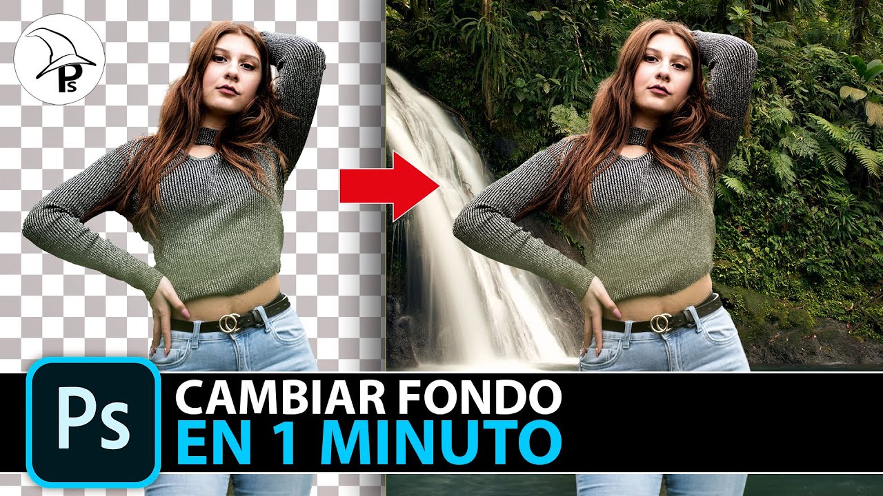 Cómo cambiar el fondo a tus fotografías en 1 minuto con Photoshop - YouTube