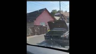 VIDEO FOTO: Accident cu trei mașini la Copșa Mică - Una a ajuns într-o casă 1 video