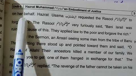 10th English unit 1 Hazrat Muhammad SAW an Embodiment of Justice