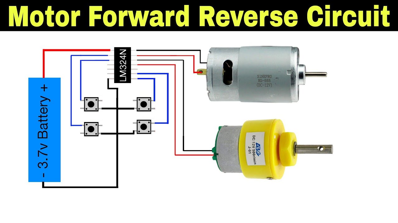 Diy 2 Motors Forward Reverse Control Circuit Simple and easy - YouTube