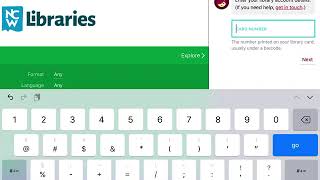 Logging into the Libby app on Ipad