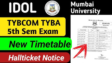 IDOL Tybcom 5-Sem |  Timetable | Hallticket | Notice| Idol Examination Timetable