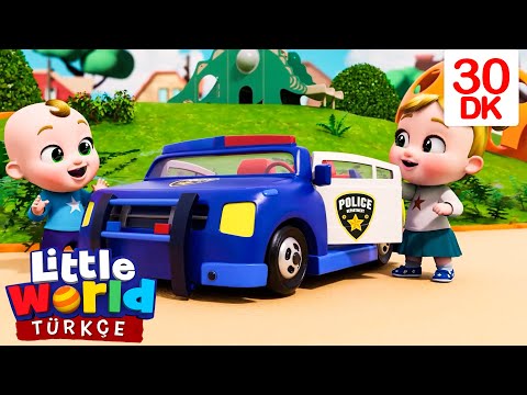 Polis Arabası ve Meslekler Şarkısı 🚓 | Eğlenceli ve Öğretici Çocuk Şarkıları | Little World Türkçe