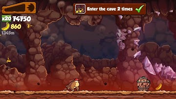 Banana Kong Enter the cave 2 times (In One Run)
