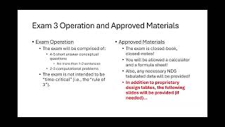 CE 417 Lecture 43:  Exam 3 Review (2026.05.01)