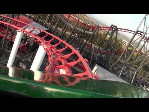 (Six Flags) Viper Front Seat (HD POV) Six Flags Magic Mountain Roller Coaster