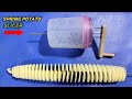 How To Make A Spiral Potato Cutter !! DIY Spring Potato !! Potato Twister Machine
