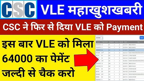CSC VLE महाखुशखबरी | CSC Payment Release | एक बार फिर से आया इन सभी का पैसा | CSC New Update