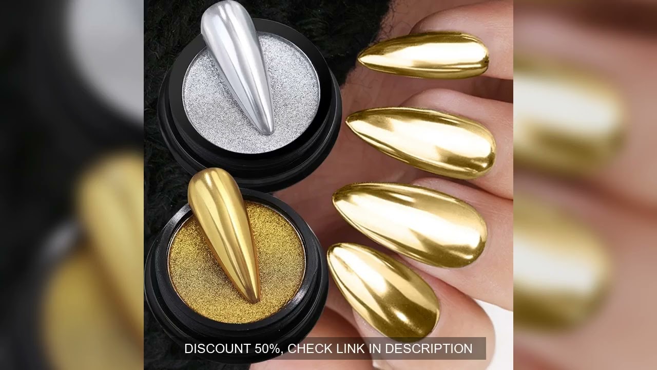 NICOLE DIARY 2 Boxes Metallic Nail Glitter Powder Super Bright Gold Silver Solid Pigment Dust Gel Na