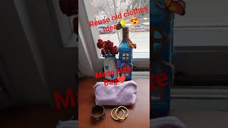 reuse old clothes idea 😍#made cute bag❤️#easy stitching #sewing tips #shortsfeed