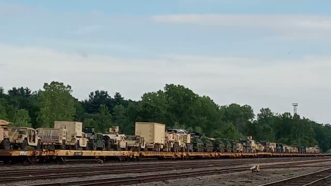 Rare capture on the WNYP Railroad in Meadville PA military equipment on the WNYP