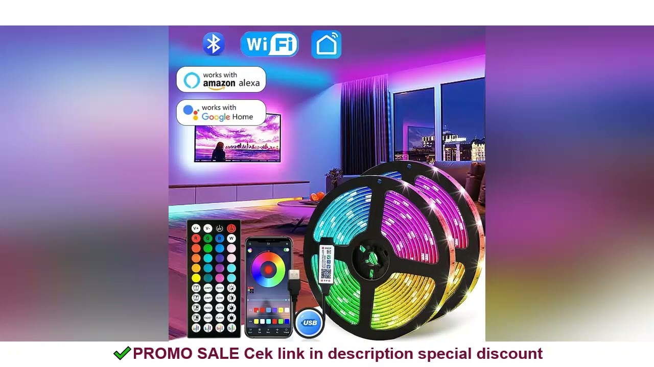 Usb 5V Led Strip Light 5050 Rgb Led Tape Bluetooth Wifi App Remote Control Led Room Light 1-30M Back