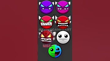 Geometry Dash Demon Difficulty Face Names: Art Version! #geometrydash #art