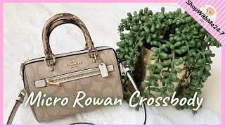 COACH Micro Rowan Crossbody Bag In Signature Canvas in Natural