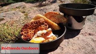 Making breakfast in a new HA Pan for the Trangia Mini - Will it stick?