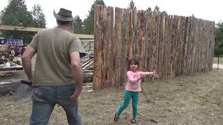 Building A Fortress Around Our Homestead Using Sawmill Slab Wood