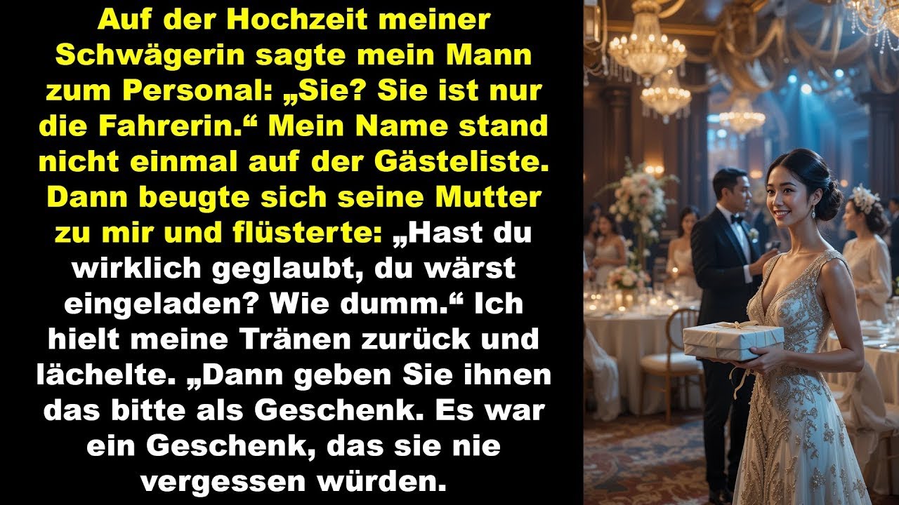 Bei der Hochzeit beleidigt ausgeschlossen, übergab sie ein unvergessliches, schockierendes Geschen
