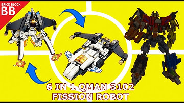 6 in 1 combiner : Qman 3102 Fission Robot PART 05 ⚡️ Unboxing & Speed build brick Lego Transformers