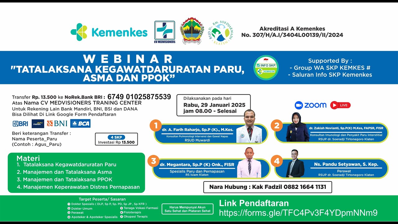 WEBINAR TATA LAKSANA KEGAWATDARURATAN PARU, ASMA DAN PPOK