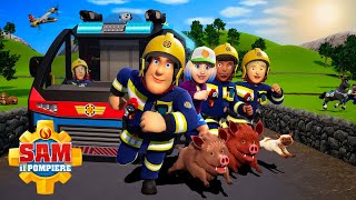 Avventure della squadra dei vigili del fuoco | Compilazione di 1 ora di Sam il pompiere | cartone