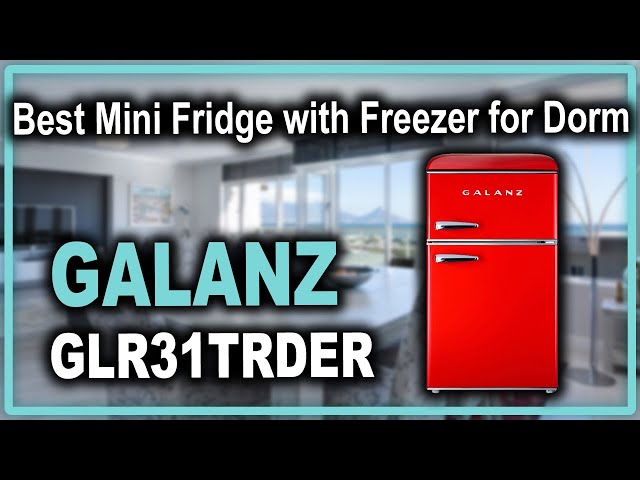 Galanz GLR31TRDER Retro Compact Refrigerator with Freezer Mini