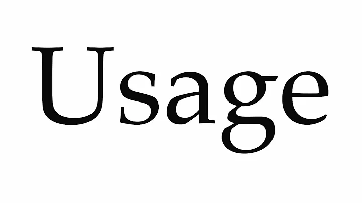 How to Pronounce Usage