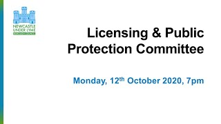 Licensing & Public Protection Committee - 12/10/2020