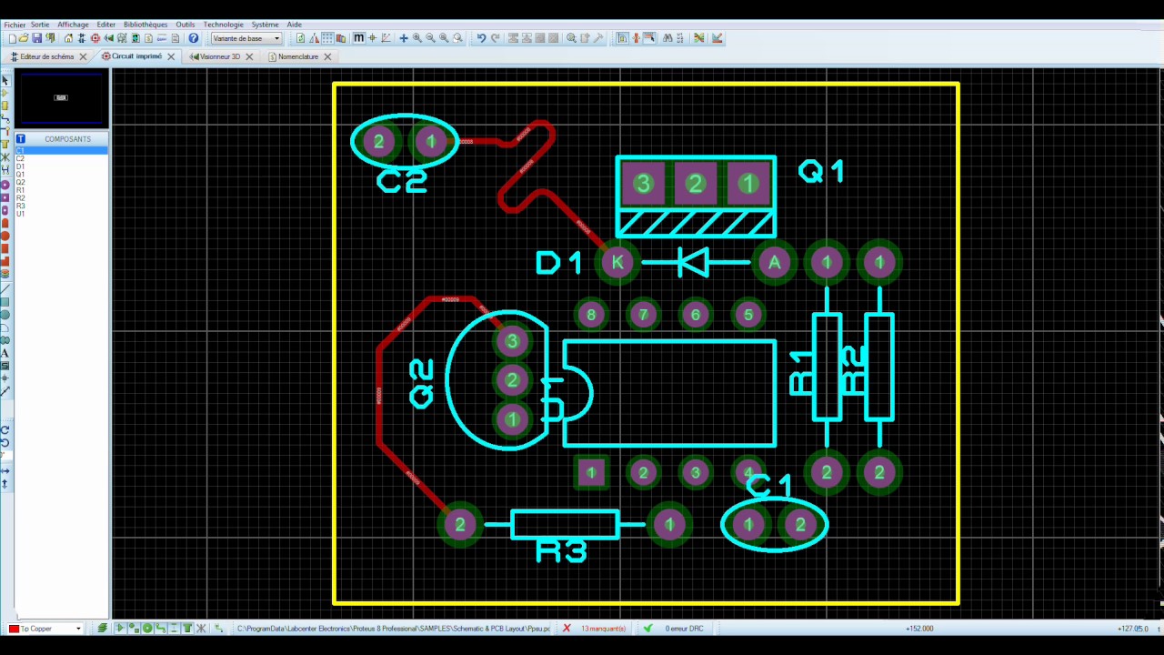 Proteus PCB - Adaptation des longueurs de pistes [Multipower - Education & Pros]
