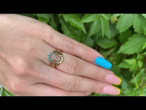 Золота жіноча каблучка з Тризубом, золото 585 проби, видео 1