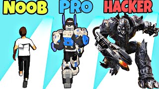 NOOB vs PRO vs HACKER in Mecha Run screenshot 4