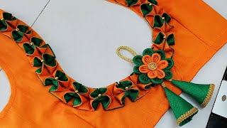 Blouse designs || cutting and stitching back neck blouse design || blouse back neck blouse design