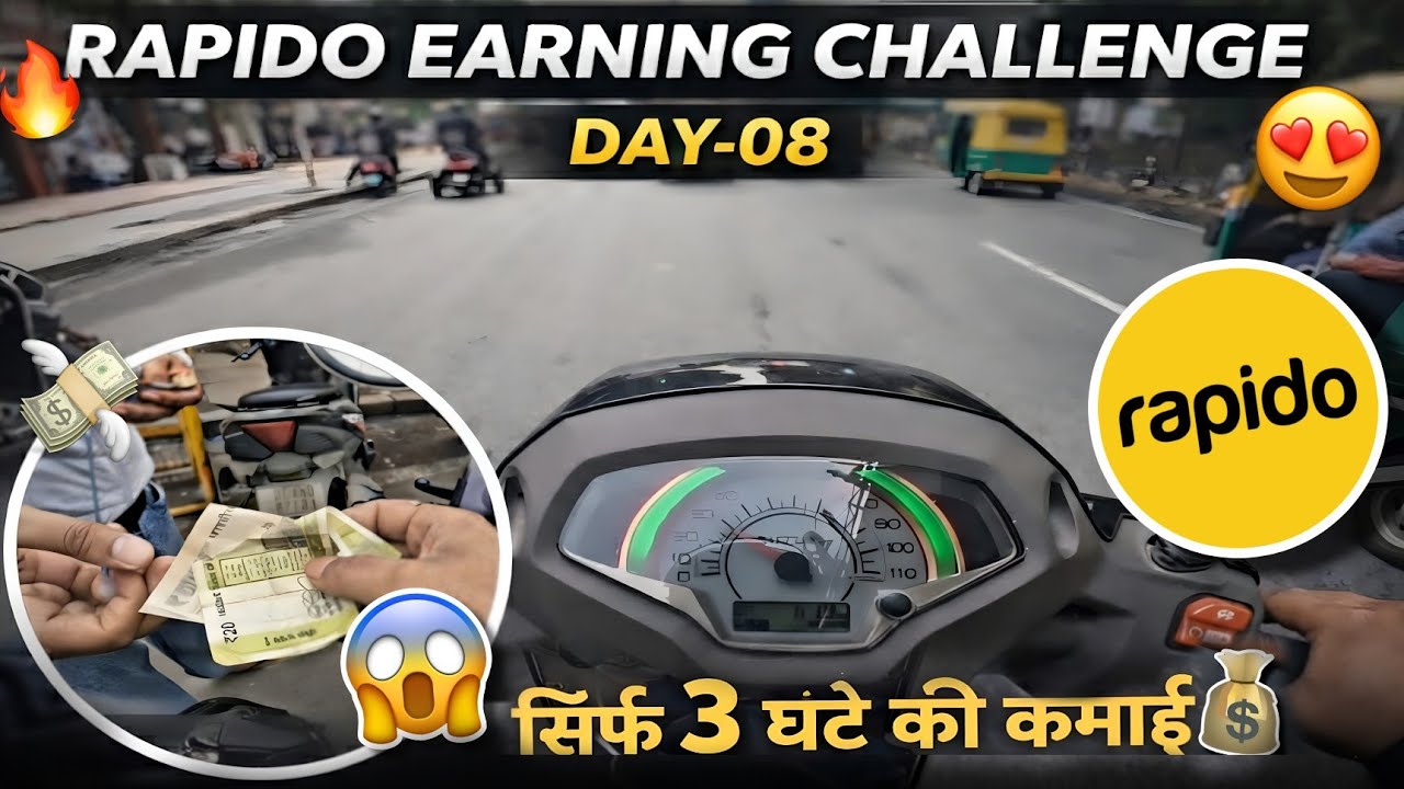😍Day 8 Rapido Caption Earning| Rapido Caption part time job| Bike Taxi Rapido| Rapido  