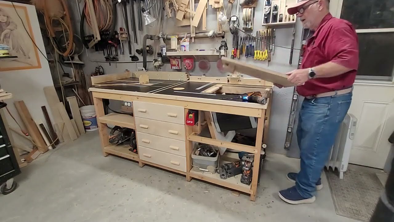 Multi-function workbench with built in Table saw, Router and Planer
