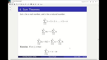 Intro to Proofs - Sum and Product notation - Part 2/2