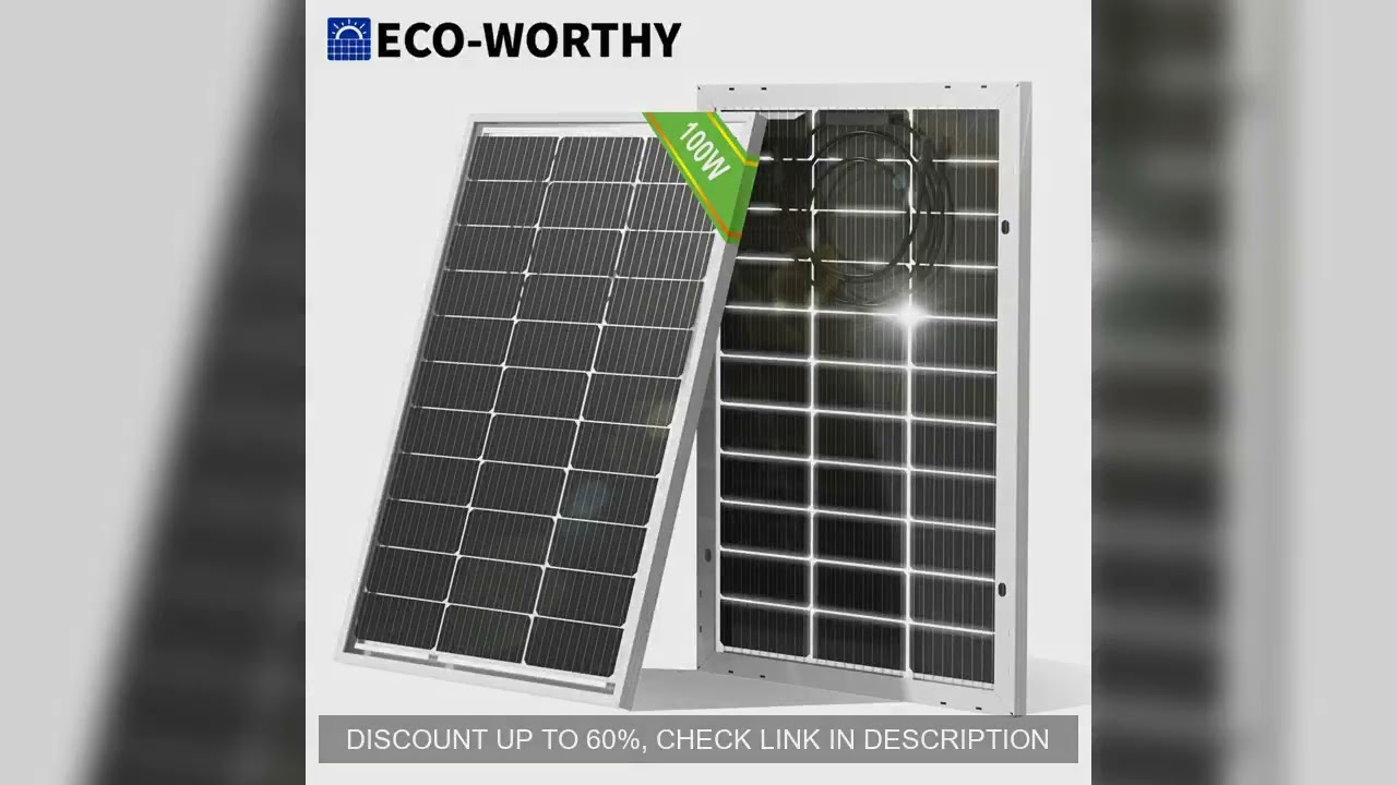 ECO-WORTHY Bifacial 100 Watt 12 Volt Solar Panel Monocrystalline Rigid High-Efficiency PV Module Pow