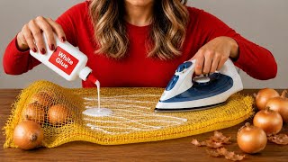 I PUT GLUE IN A SACK OF ONIONS AND IRONED IT! LOOK WHAT I DID!