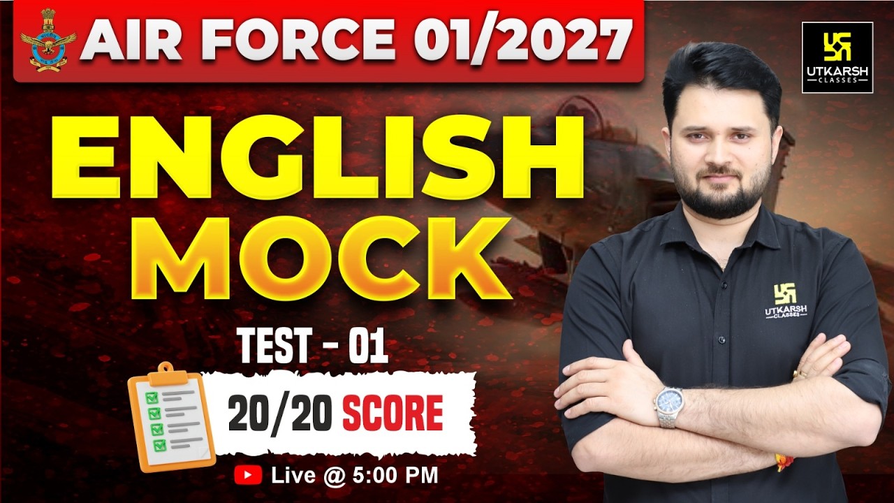 Air Force 01/2027 | English Mock Test 01 | English for Air Force Agniveer Exam | Harsh Sir