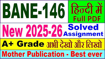BANE 146 solved assignment 2025-26 in Hindi || bane 146 solved assignment 2026 || ignou bane146