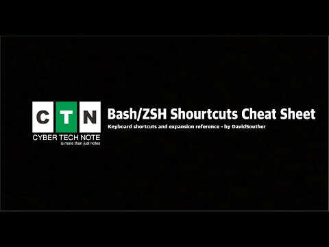 Bash/ZSH Shourtcuts Cheat Sheet - Cyber Tech Note