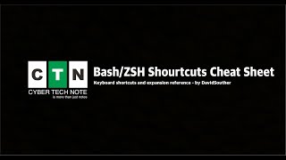 Bash/ZSH Shourtcuts Cheat Sheet - Cyber Tech Note